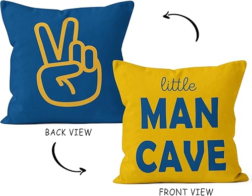 Miniatura 9 de Fundas de almohada preppy de 18 x 18 pulgadas, decoración de habitación de niño pequeño, cueva de hombre pequeño, signo de paz, funda de almohada
