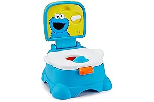 Sesame Street Cookie Monster Terrific 3-in-1 Potty Training Chair, Toilet Seat Trainer, and Step Stool