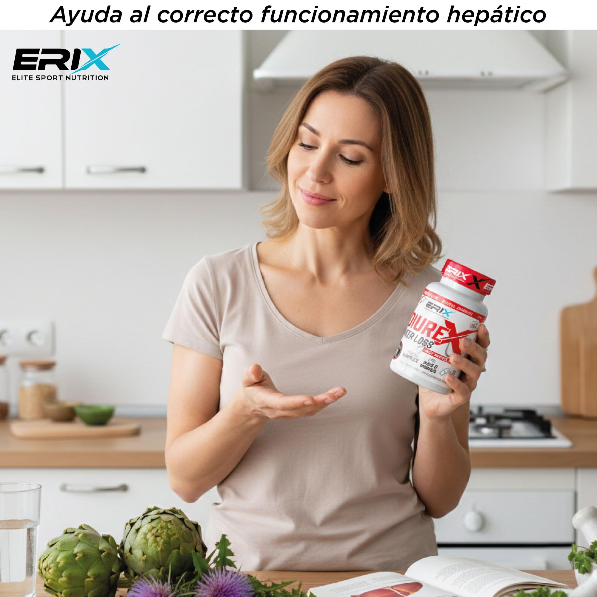 ERIX Nutrición Water Loss [Pack de 2] - Diurético Natural de Alta Potencia - Elimina Retención de Líquidos y Define - 13 Extractos Vegetales + L-Tirosina - 180 Cápsulas