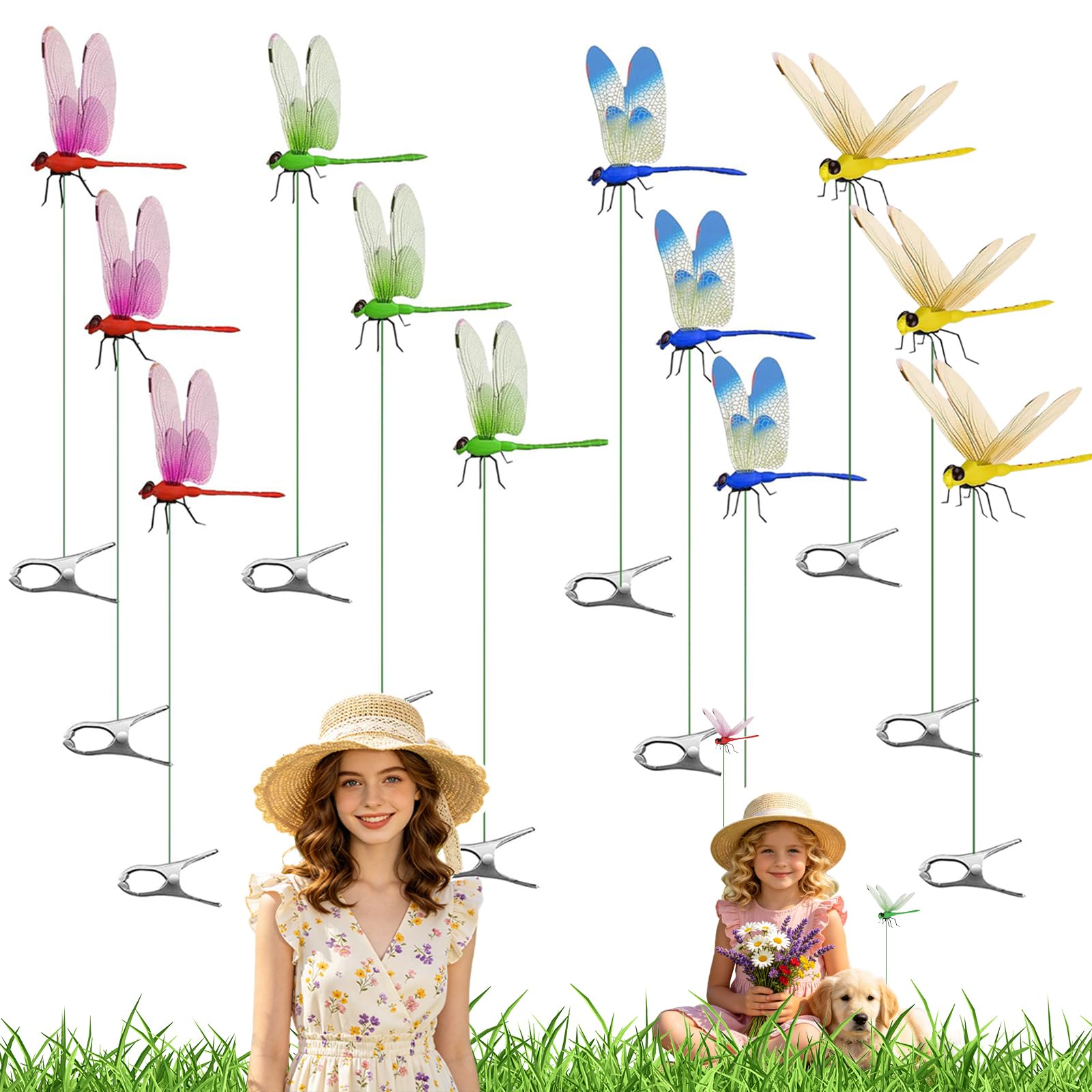 Photo 1 of 12 PCS Dragon Fly Clips for Bugs Repellent, Dragonfly Clip Bug Repellent, Dragonfly Clips to Keep Bugs Away for Garden Stakes Decor Yard Ornaments for Hat & Horse, Fly Scare Devices for Indoor Outdoor