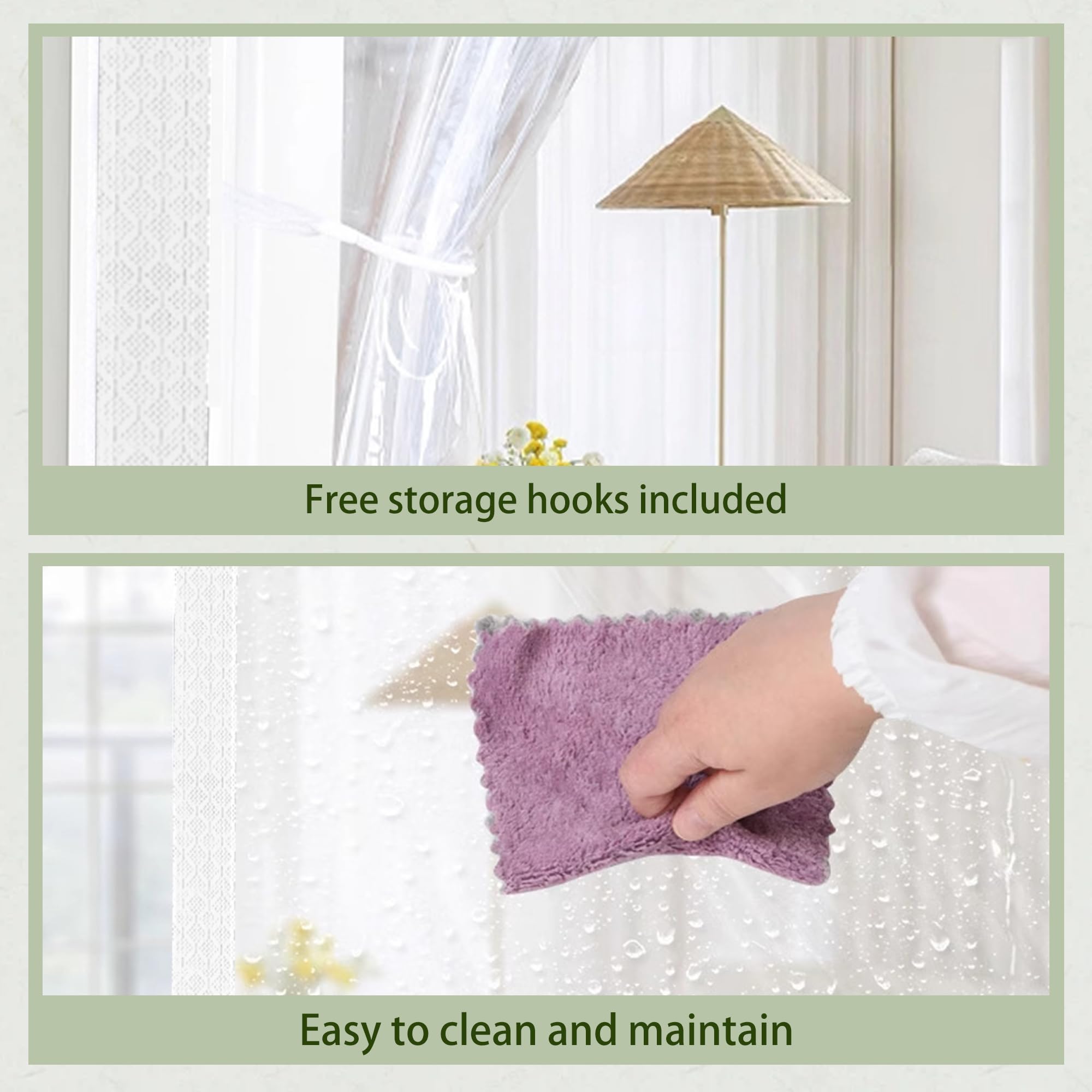 Tenda Magnetica Isolante Termica 135 x 277 cm Impermeabile Contro Freddo Isolamento Termico Tenda Eva Traslucido Antipolvere per Porte Finestra D'Ingresso Cucina Soggiorno, Bianco
