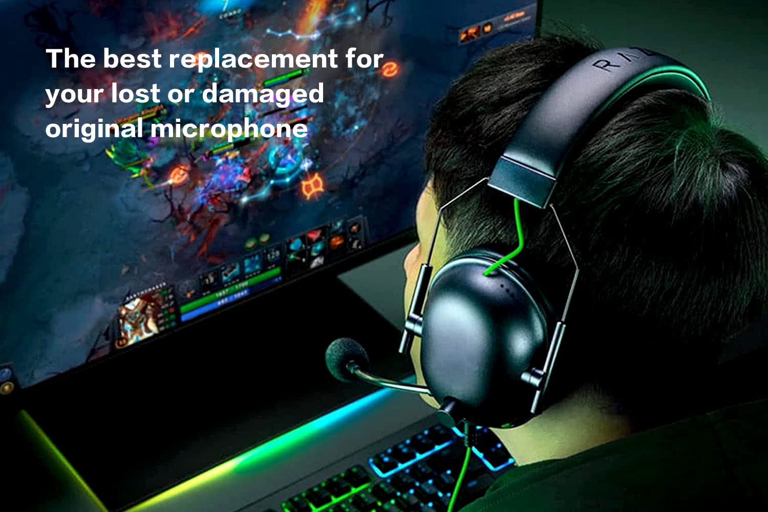 Micrófono de juego de repuesto para auriculares Razer BlackShark V2, V2 SE en PS4, PS5, Xbox One, PC, micrófono desmontable de 3.5 mm