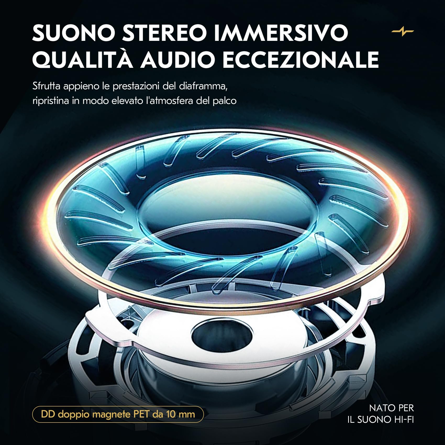 Yinyoo CCZ MC01 Soul In Ear Monitors PET Diaframma IEM Cablati con Microfono Isolamento Acustico