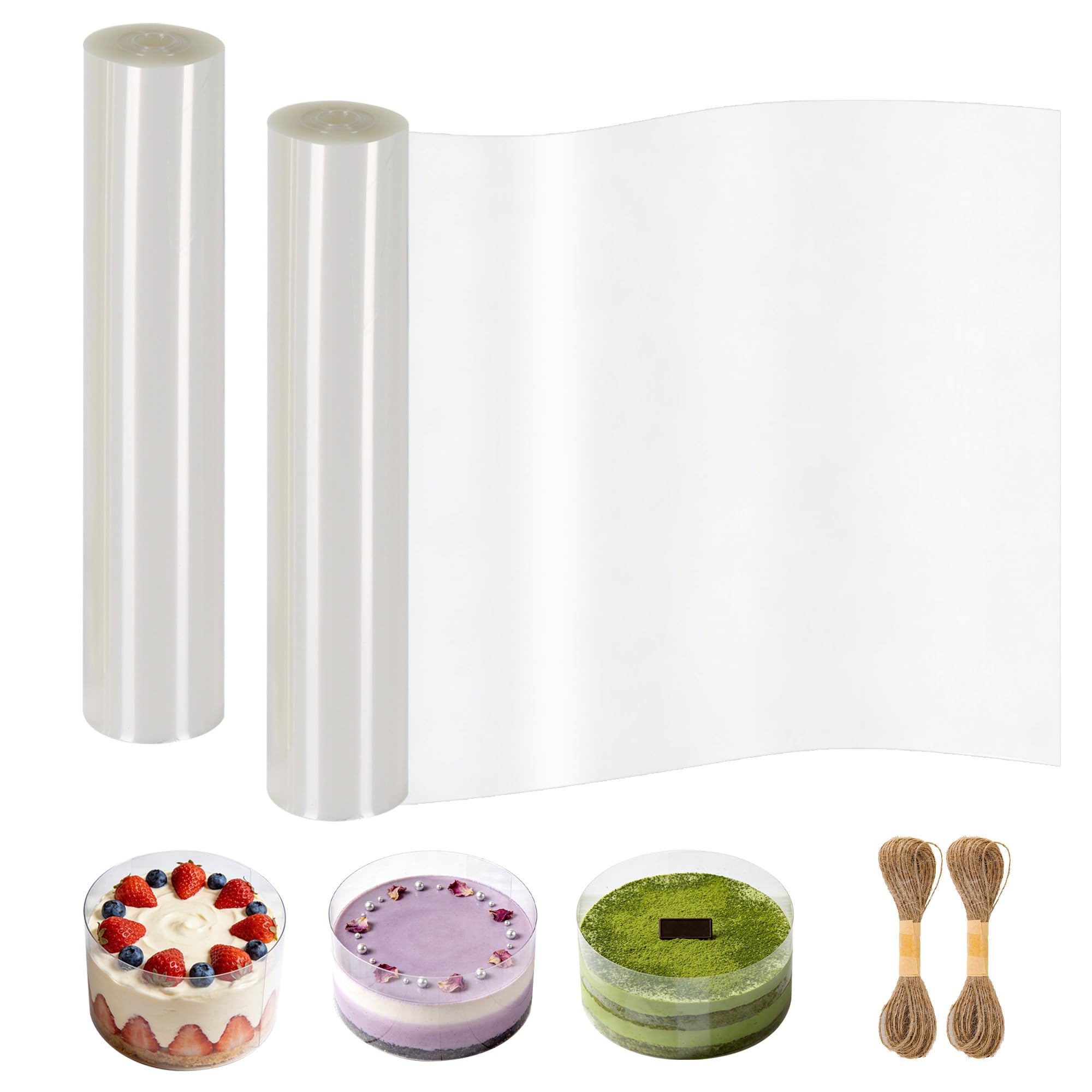 AZKEEGREY 2 Pcs Acetate Cake Collars 30 cm x 10 m Clear Cake Edge Wrap