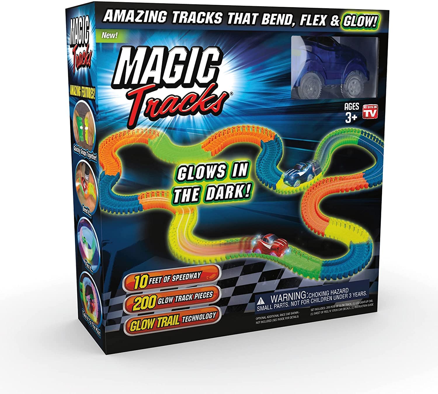 Bluebell Magic Track Can Flex, Bend, Glow in The Dark with 220 Pcs of Track and Car, Magic Race Bend for Kids Best Gift for Boy, Girl (Multicolor)