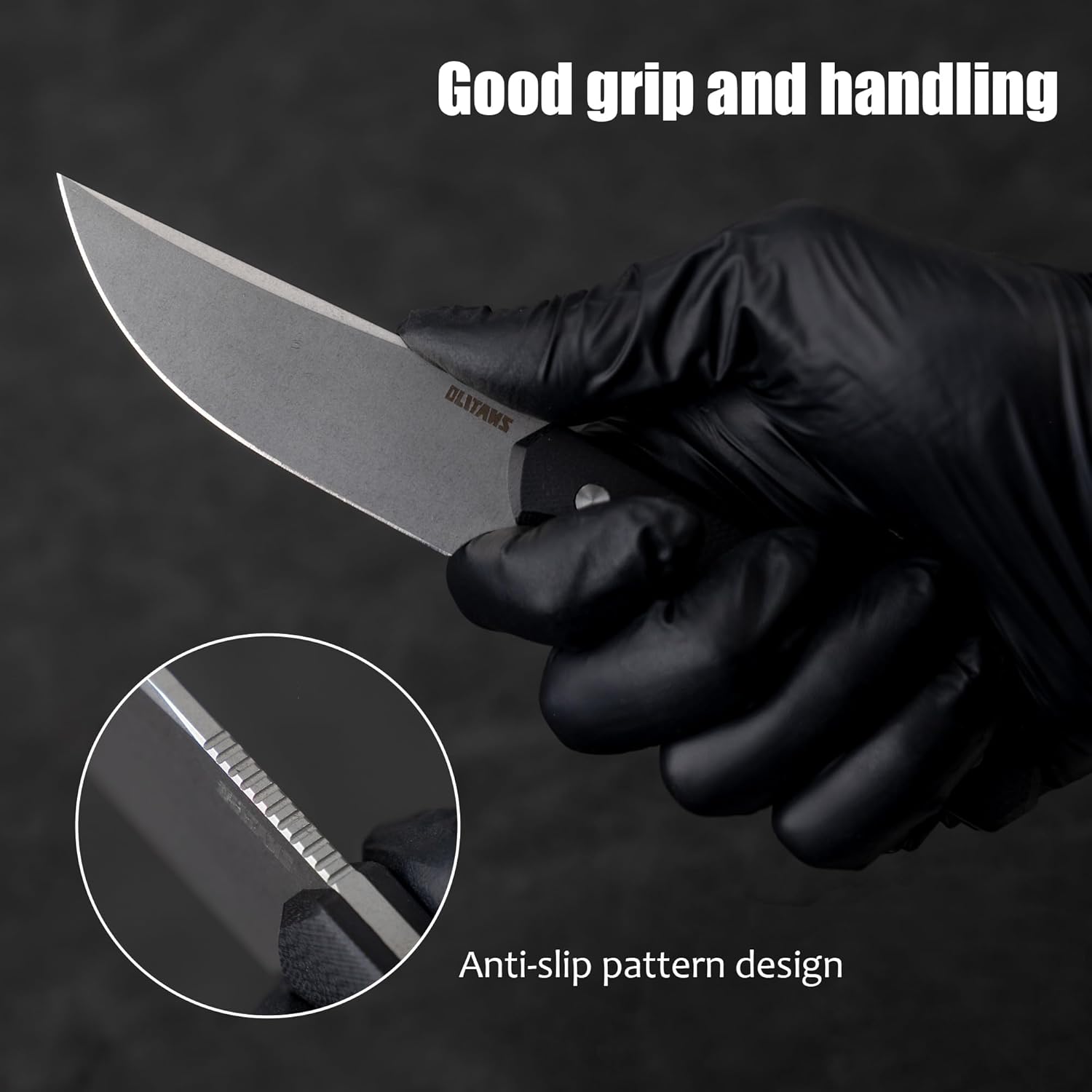 OLITANS G063 Fixed Blade Knife 3.46'' 14C28N steel Blade, 4.09'' G10 handle Field Utility Knife with Kydex Sheath for Outdoor Camping Hiking