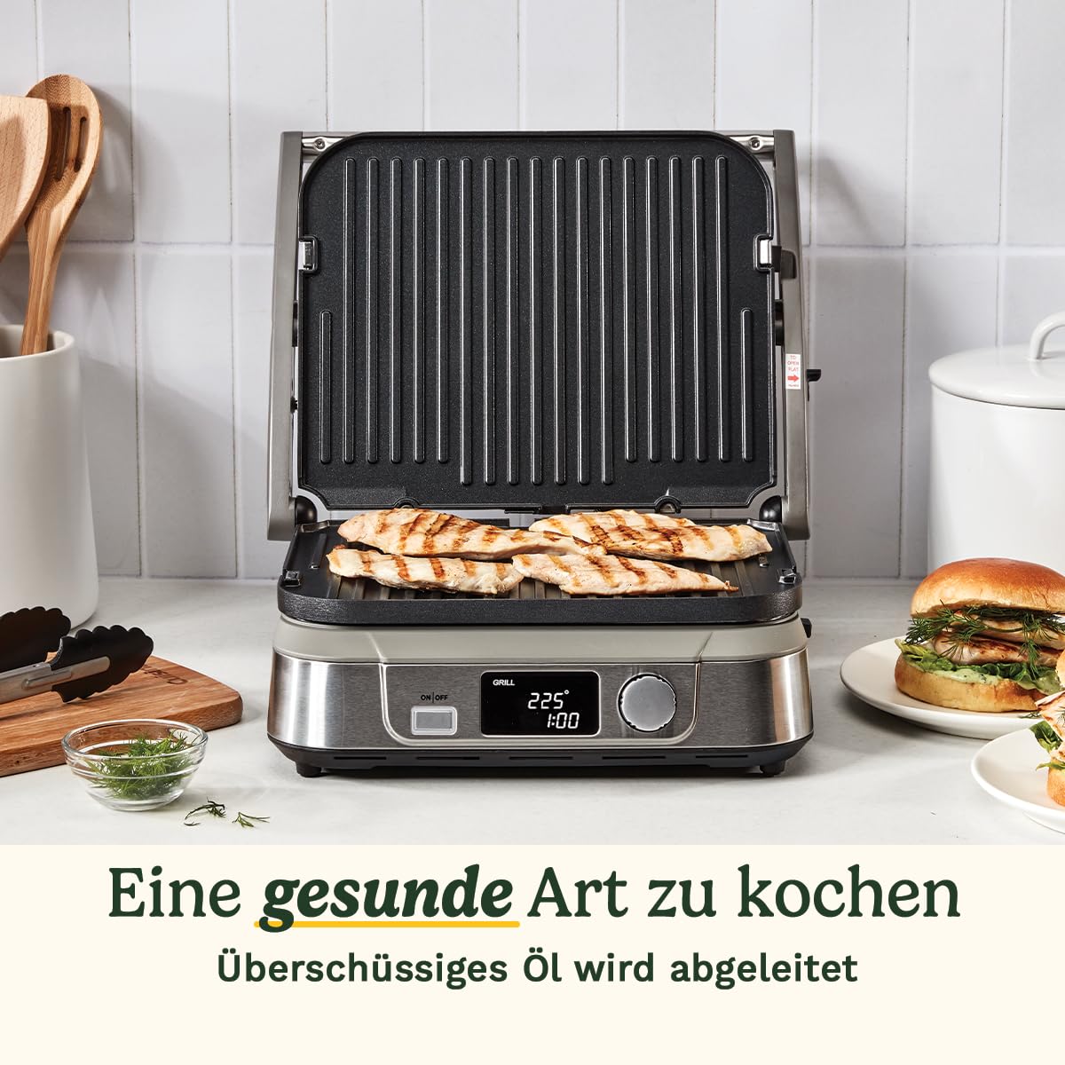 Cuisinart 6-in-1 Grill, Griddle & Waffeleisen | Kontaktgrill, Flächengrill, Kombi-Grill/Griddle, Waffelplatten | Wendeplatten mit Antihaftbeschichtung | Digitalanzeige | SearBlast