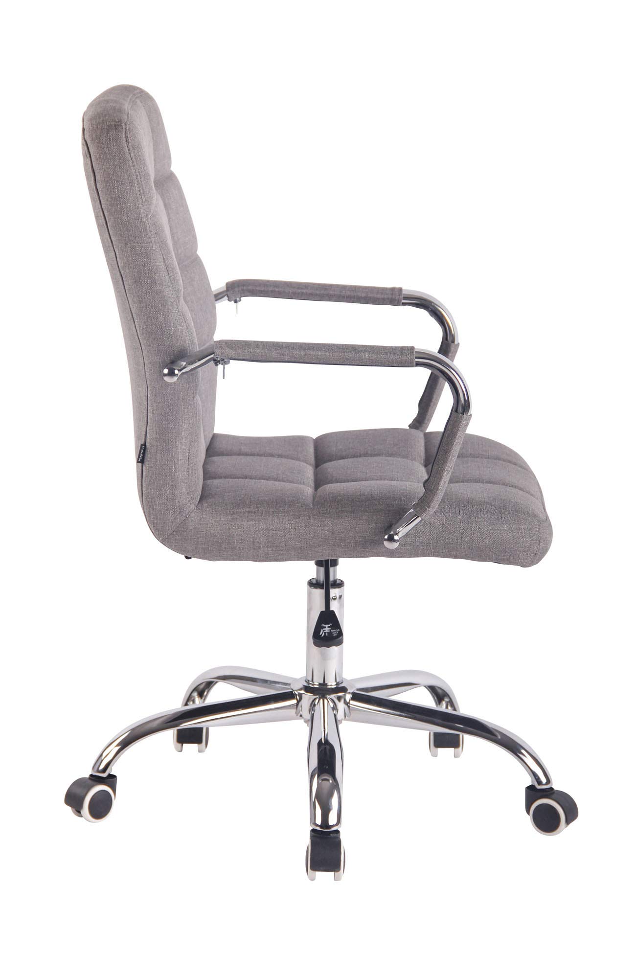 CLP Sedia Design Ufficio Deli In Stoffa I Poltrona Scrivania Imbottita I Sedia Studio Girevole E Regolabile Alt 45-55CM Colore:grigio
