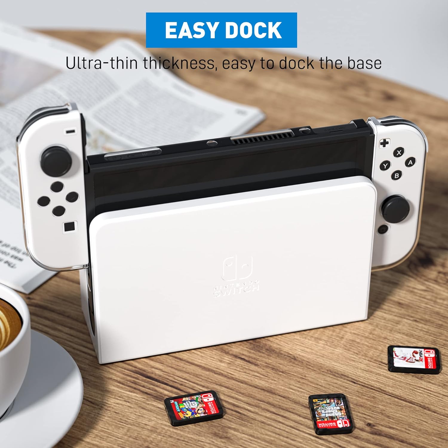 [Improved Version] Dockable Clear Case for Nintendo Switch OLED 2021, FANPL Protective Case Cover for Switch OLED and Joy Con Controller - Strong and Durable, Not Easy to Fall Off (Clear) - Image 7