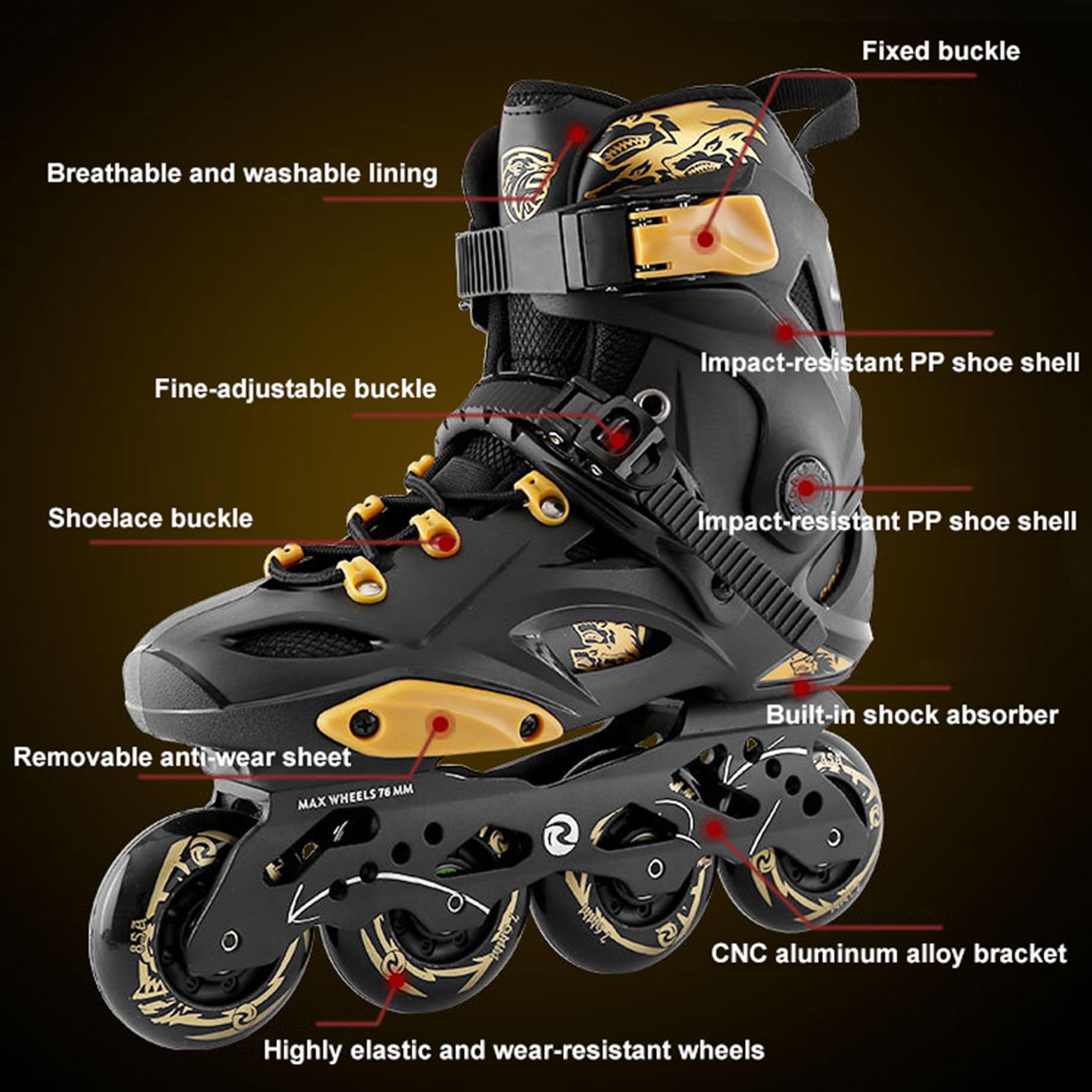 Patines En Linea Adulto, Patines 4 Ruedas Mujer Hombre, Patines Profesionales De Fitness para Principiantes Adulto Mujer Hombre