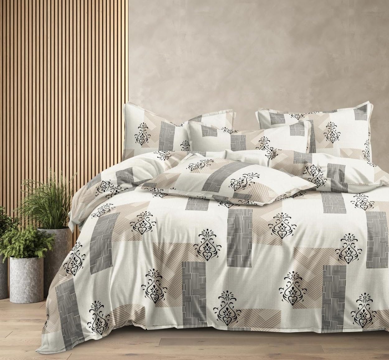 VIVEA RESERVE Ultra-Soft Luxury AC Comforter Set Double Bed | 90x100 Inch | Includes 1 Comforter, 1 Bedsheet & 2 Pillow Covers | All-Season Premium Bedding Set (Beige)