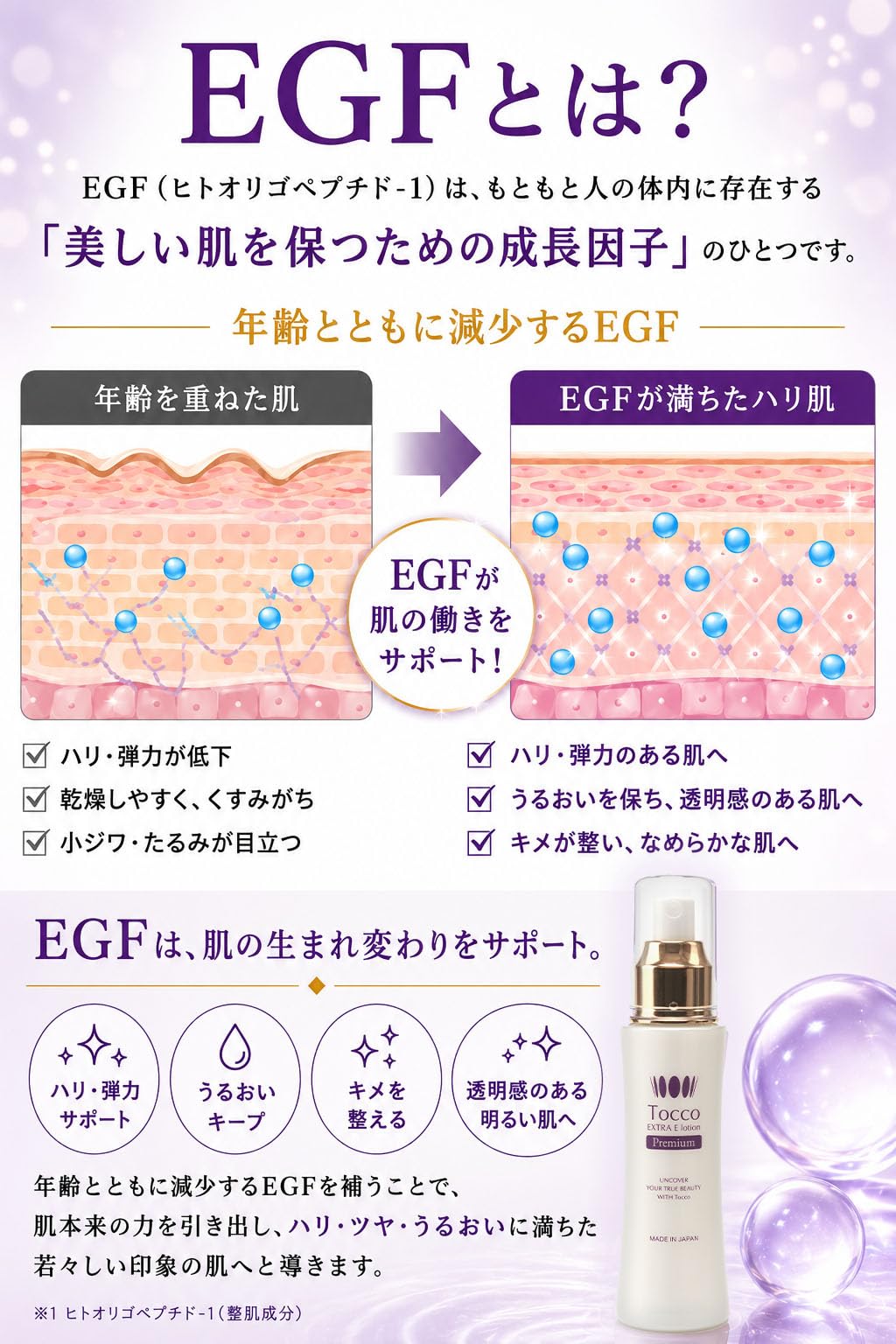 Amazon | Tocco プレミアムEローション 100mL EGF配合 保湿化粧水 乾燥