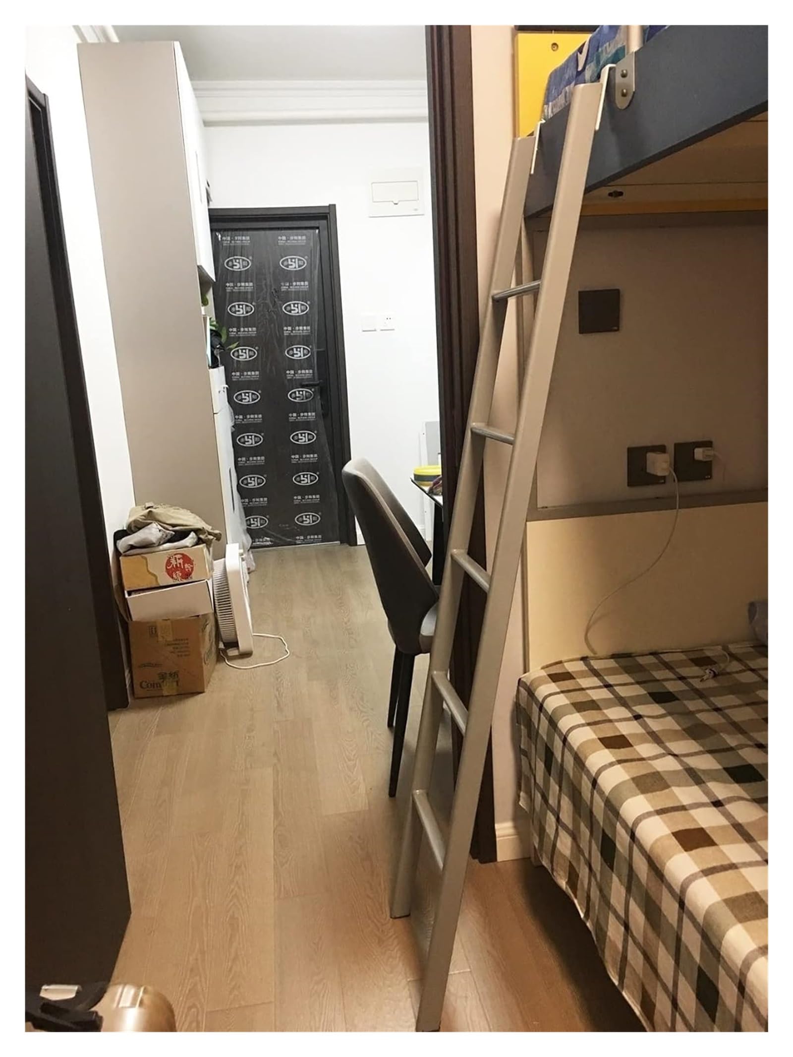 Schody do łóżka piętrowego z haczykami do akademika, do domu, mieszkania, 63 cali, srebro, schody do łóżka na poddaszu, schody wspinaczkowe