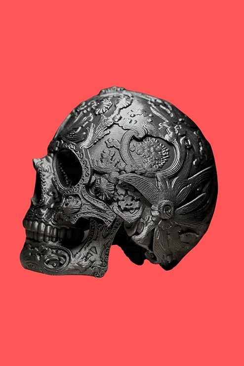 Vanitas | Barok Detaylı Neo-Gothic Dekoratif Kafatası Heykeli 15 cm | Flow Serisi | 3D Baskı Sanatı