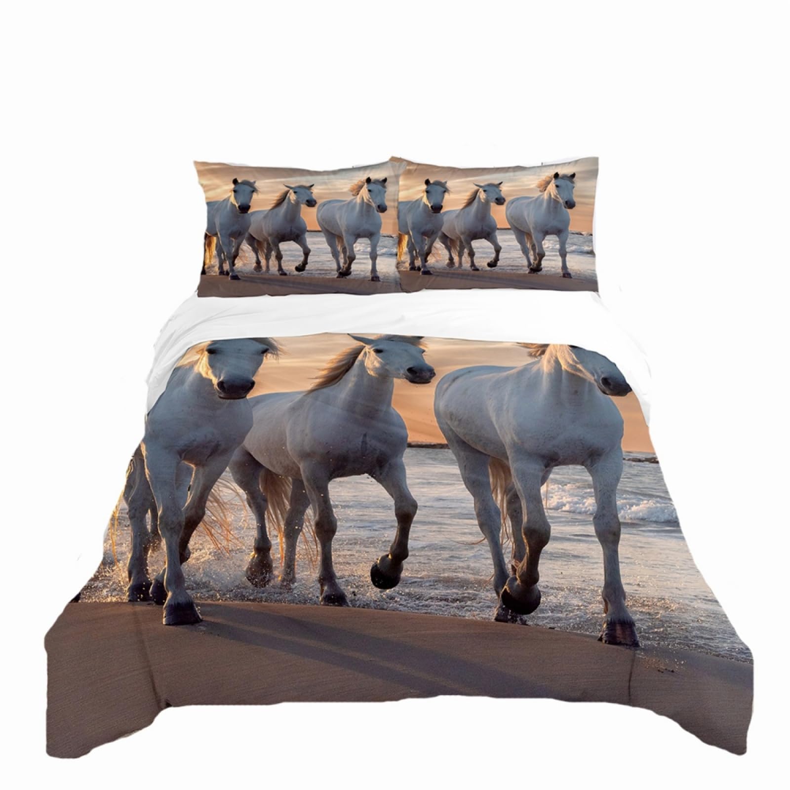 Double Duvet Set White Horse Bedding Double Bed Set Duvet Cover Sets