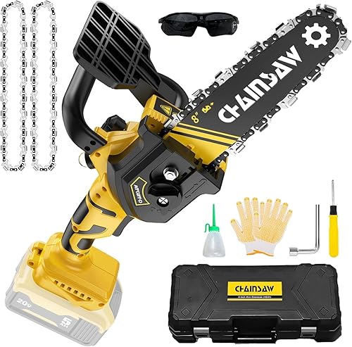 Mini motosierra de 8 pulgadas para batería Dewalt 20V Max, motosierra de poda inalámbrica sin escobillas, mini motosierra alimentada por batería