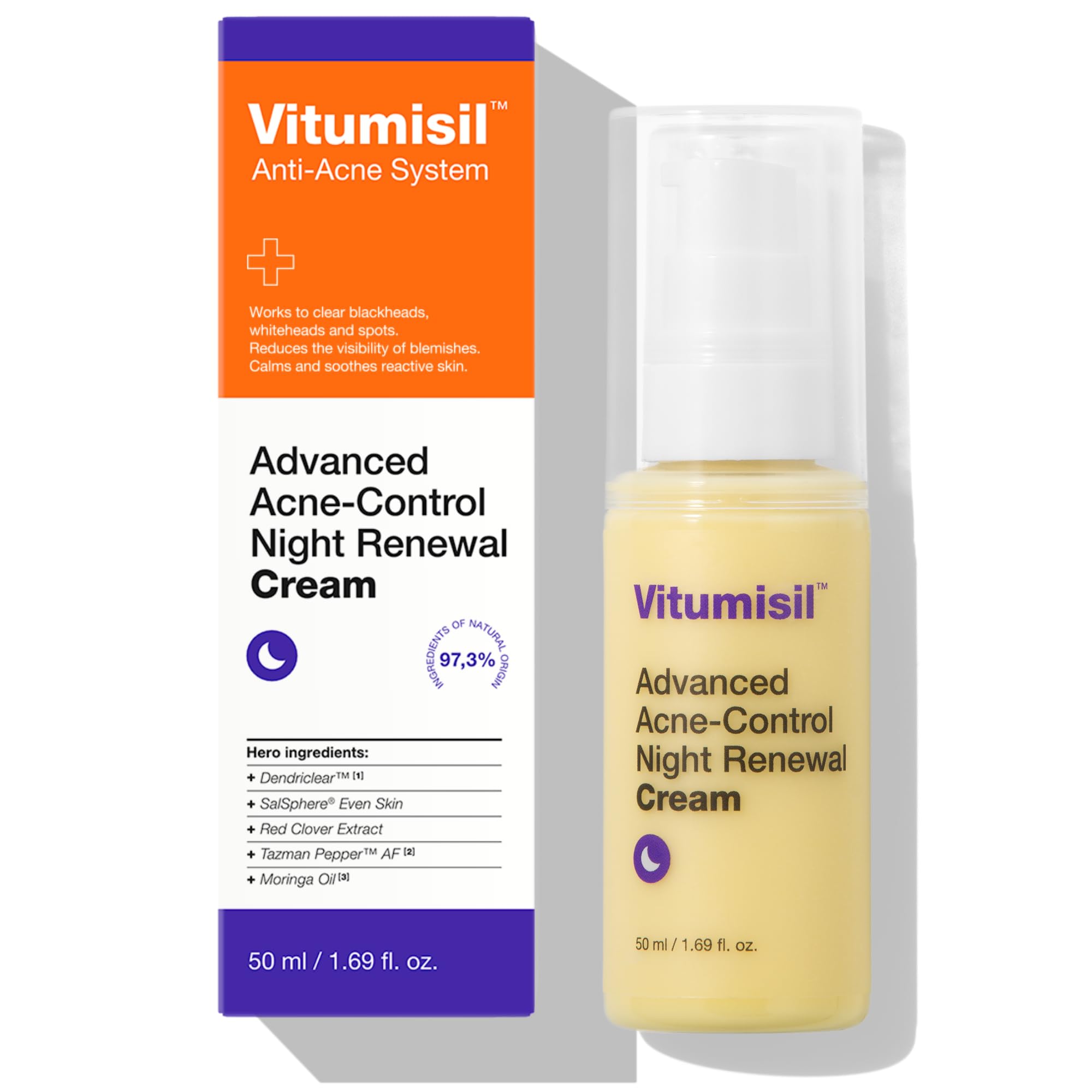 Dermz Vitumisil Active Night Cream (50 ml) is a regenerating overnight moisturiser carefully formulated for sensitive acne-prone
