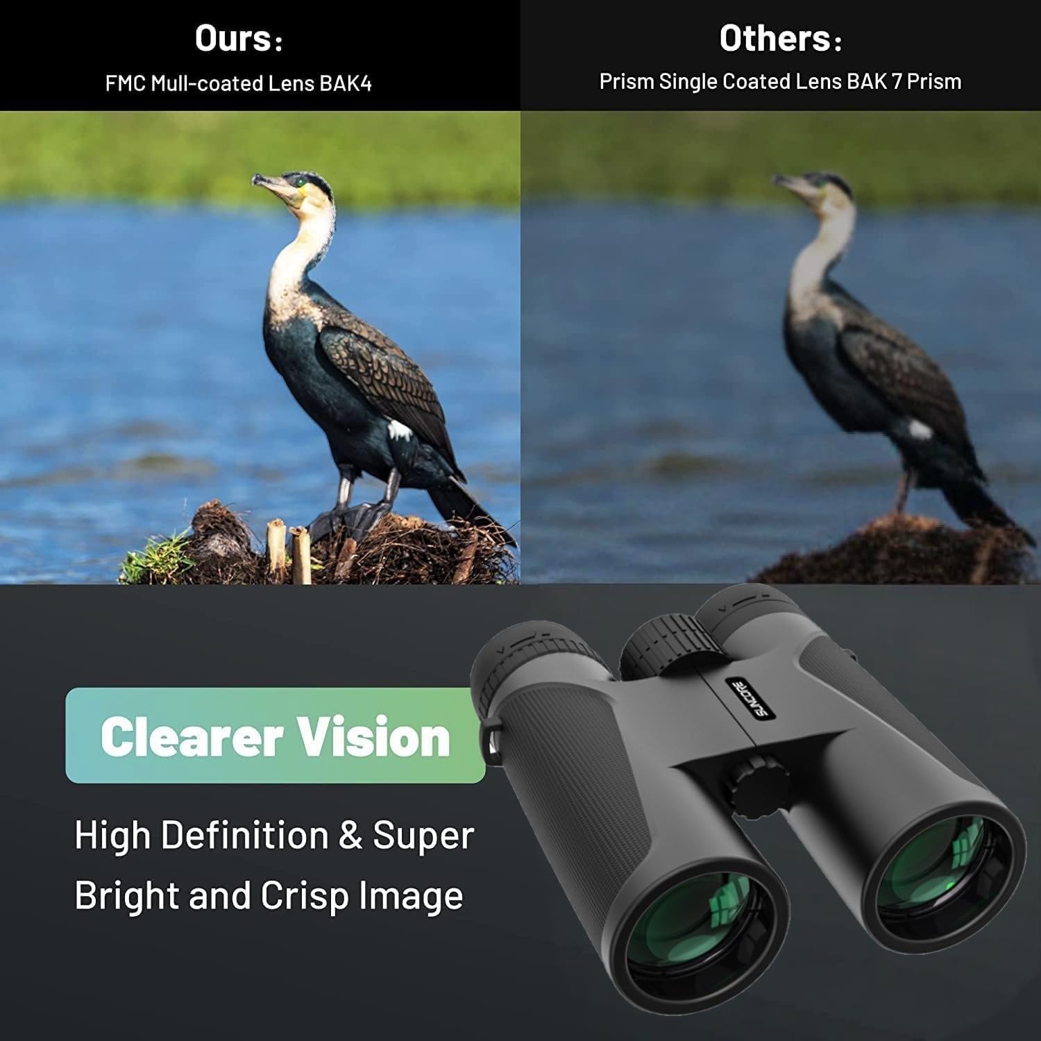 Yongheng 12 x 42 Jumelles pour Adultes,Jumelles Adultes puissante,FMC lentille,Grande oculaire, pour Observation des Oiseaux Voyage Observation de Chasse Les Concerts