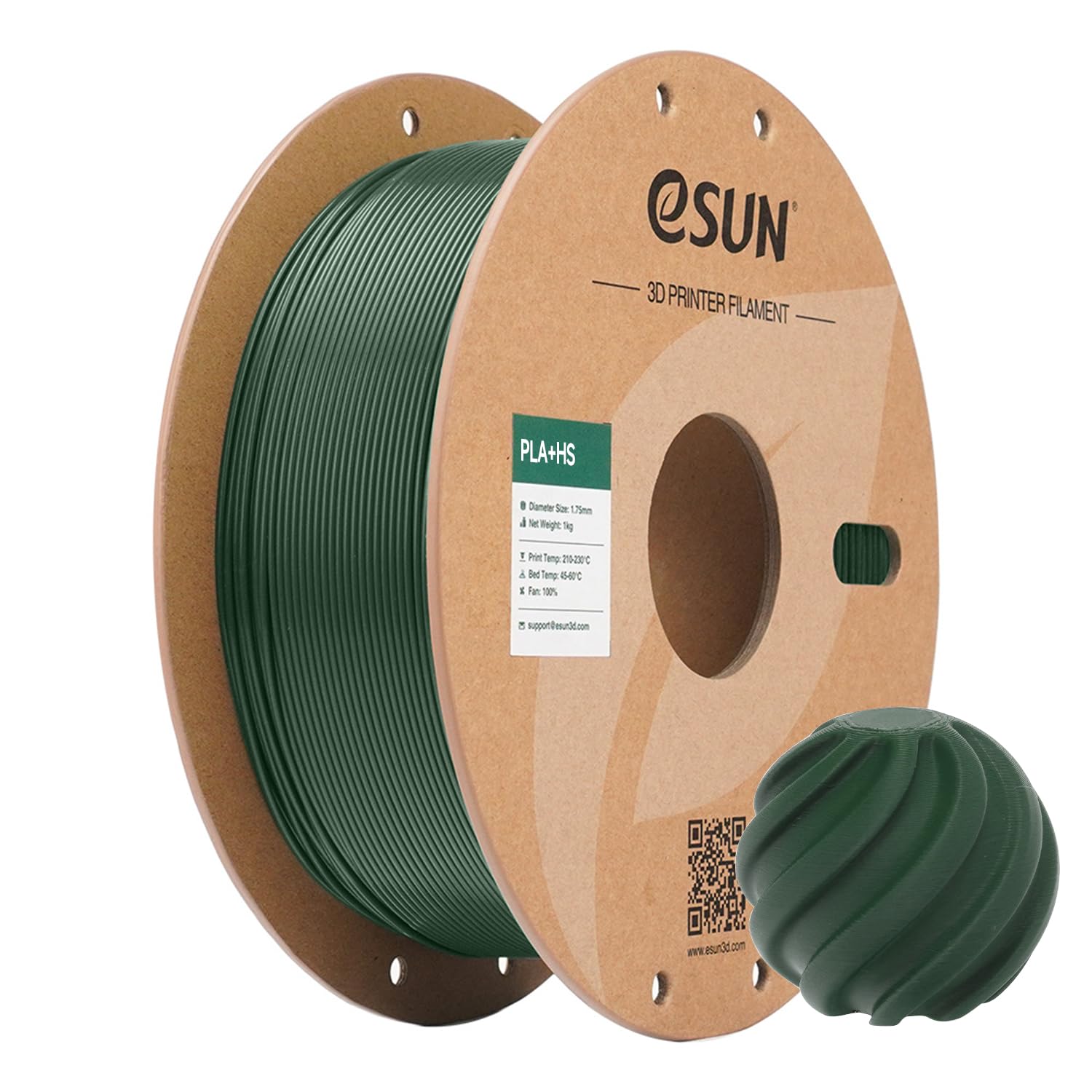 eSUN High Speed PLA+ Filament 1.75mm, 3D Printer Filament Speedy PLA Plus for Fast Printing, Dimensional Accuracy +/- 0.03mm, 1KG Cardboard Spool 3D