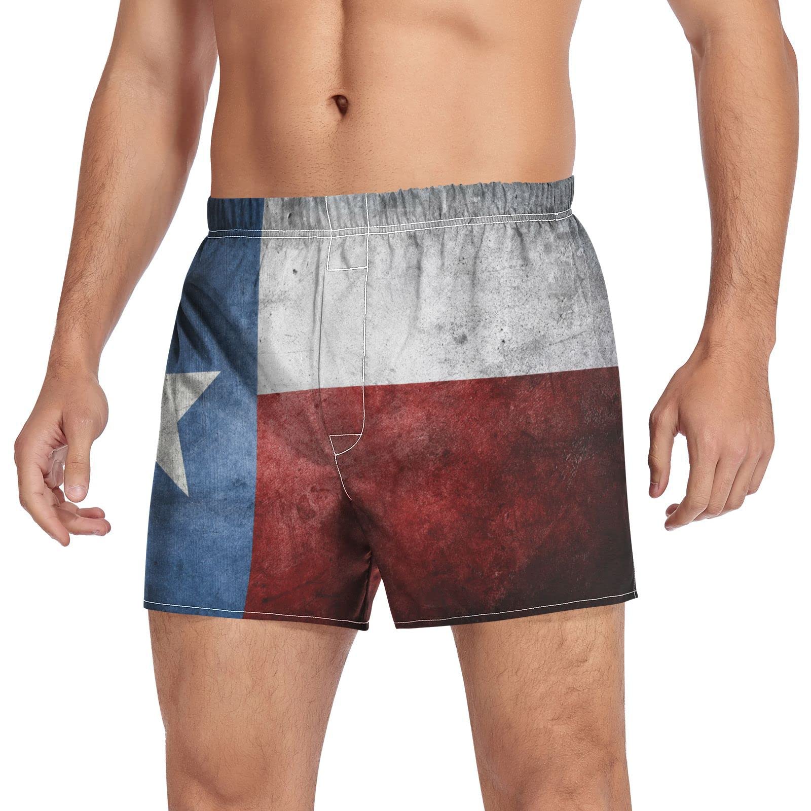 Aflyko Novelty Boxer Shorts Patriot Flag Relaxed Fit Boxers Patriot Mens Underwear S-XXL