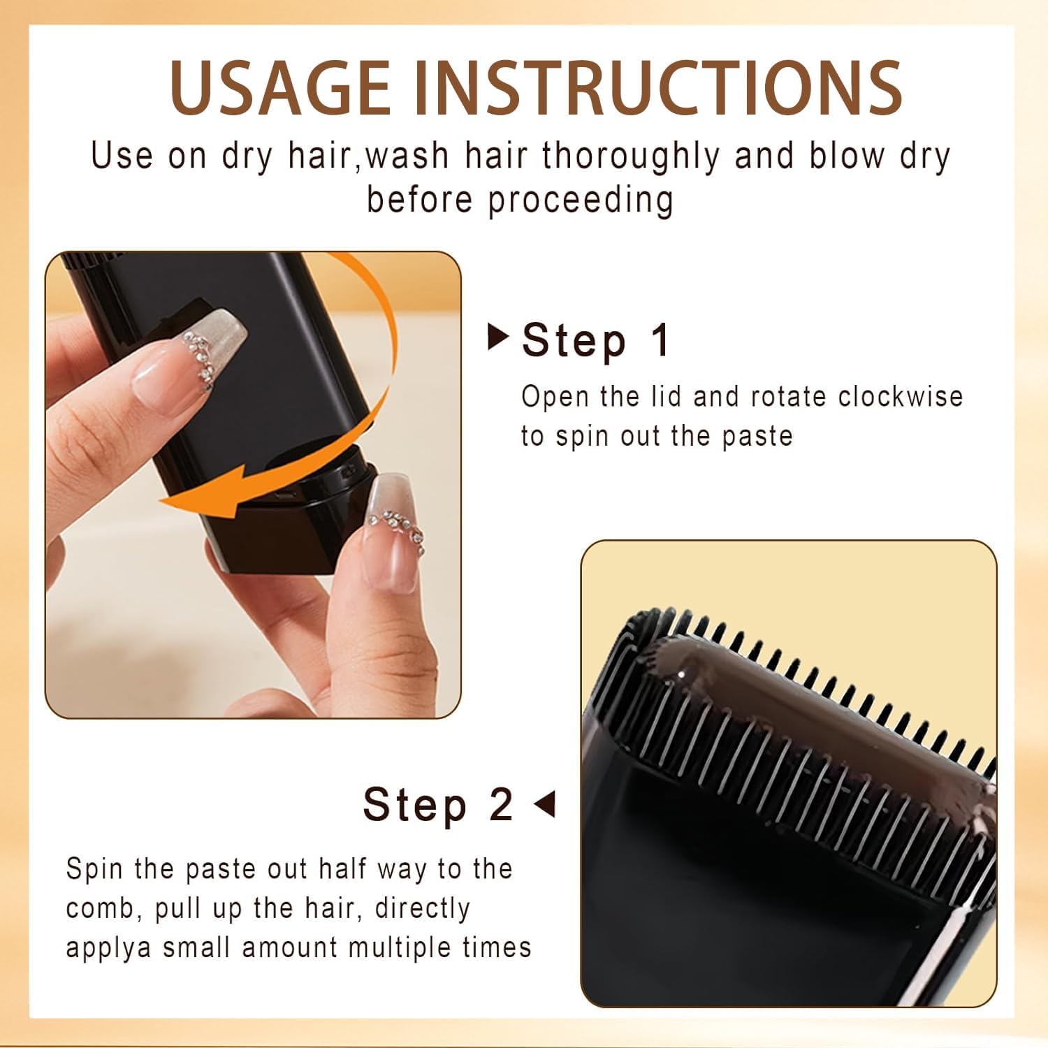 Keli Instant Hair Color Stick for White Hair Coverage – Temporary Root Touch Up Comb for Men & Women – Waterproof & Sweatproof Hair Dye Stick for Quick Gray Conceal (Brown, 20gm) 1