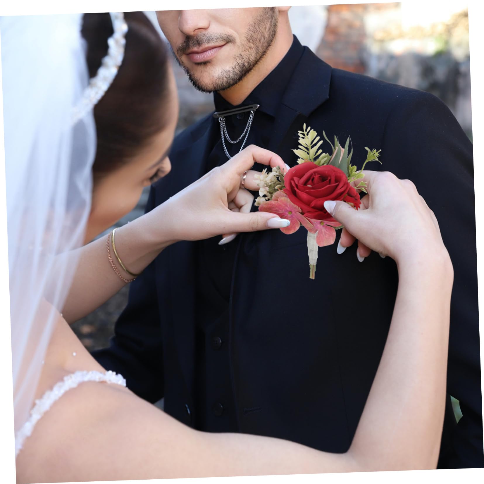 Alipis 10stücke Hochzeits-Boutonniere Aus Kunstblumen Elegante Ansteckblumen Für Bräutigam Und Trauzeugen Vintage Stil Für Hochzeiten Und Festliche Anlässe