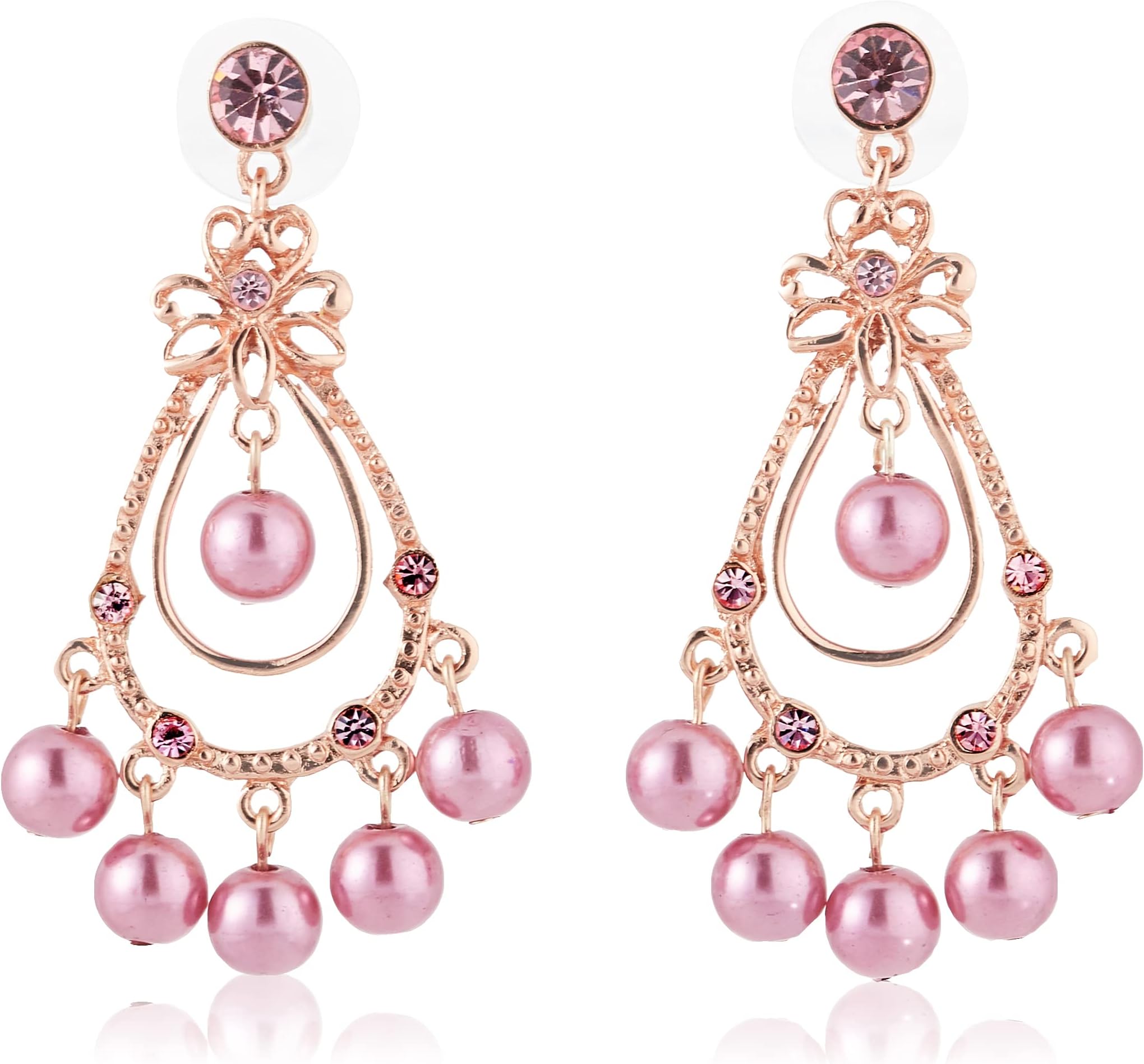 Purple And Gold Plated Fancy Trending Brass Metal Earrings For Girls and Women