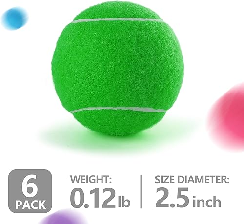 Miniatura 2 de PHOEPET Paquete de 6 pelotas de tenis para la práctica de entrenamiento de principiantes, bolas de perro a granel para juguetes masticables (mezcla