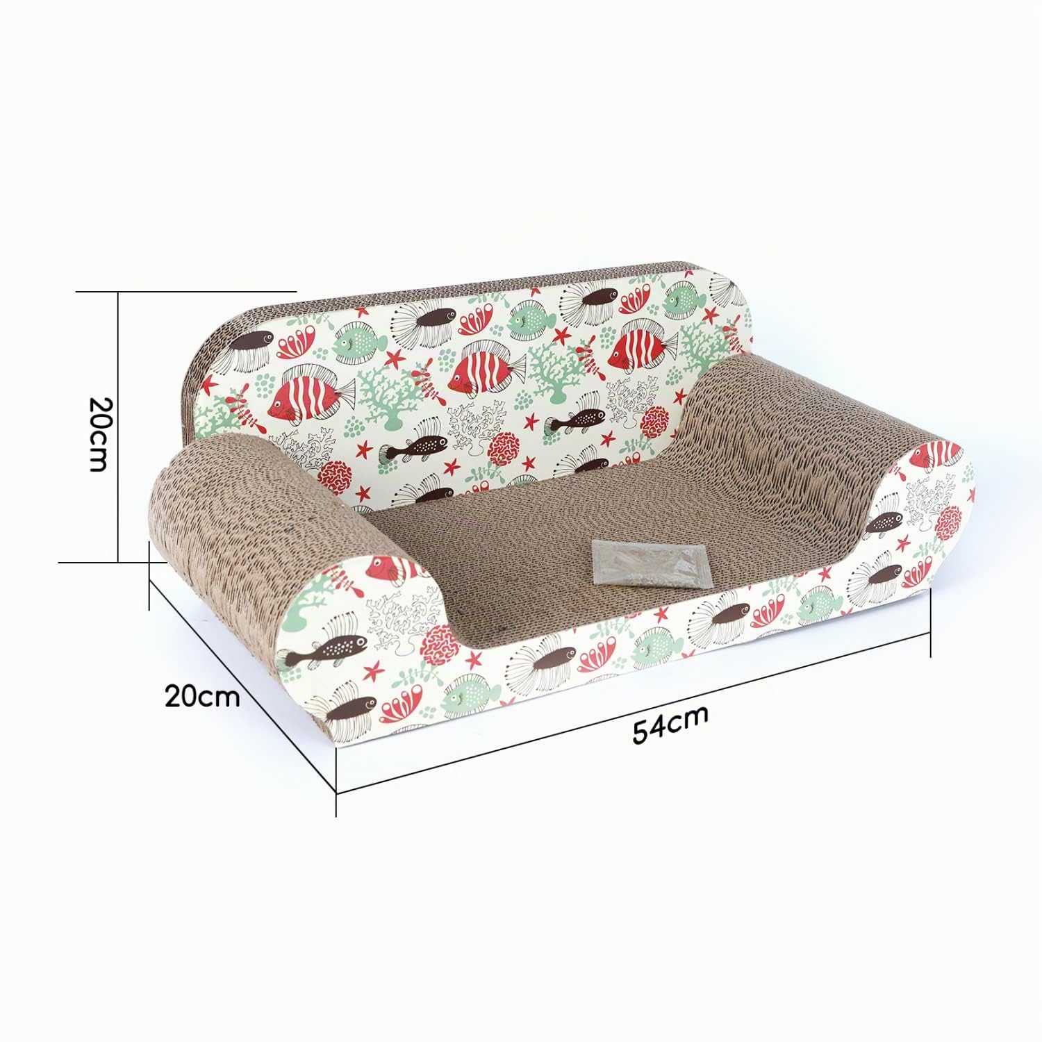 Nobleza - Rascador para Gatos, Cartón Ondulado Resistente, Doble Cara, Reciclable con Hierba Gatera, 54*26*20cm, Sofá Rascador para Gatos de Interior