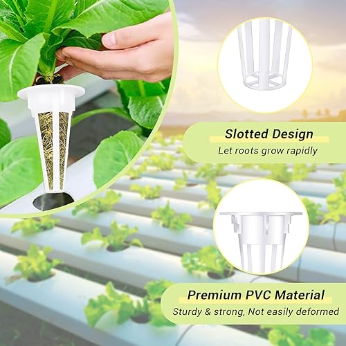 Miniatura 10 de YBB 50 esponjas de cultivo, esponjas hidropónicas de iniciación de semillas compatibles con Aerogarden, tapones de arranque rápido para sistema