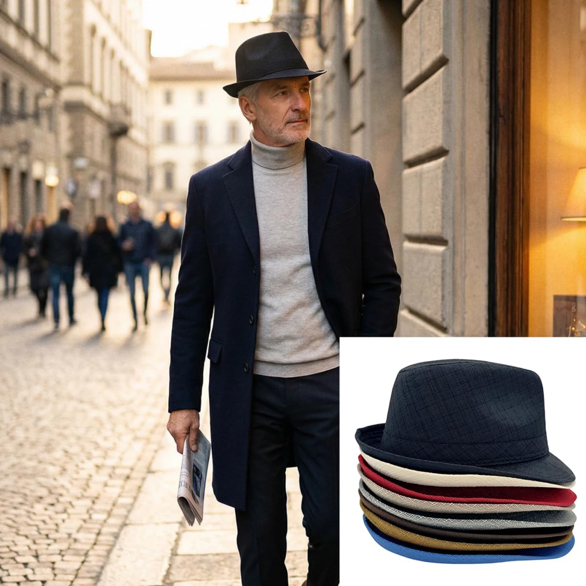 Men's 20s Trilby Fedora Short Brim Panama Hat Unisex Casual Jazz Cap
