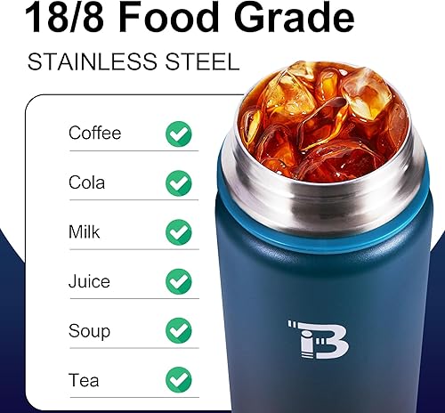 Miniatura 4 de Botella de agua aislada de 32 onzas con tapa de popote, tapa de boquilla y mango de paracaídas, botella de agua de acero inoxidable boca ancha,