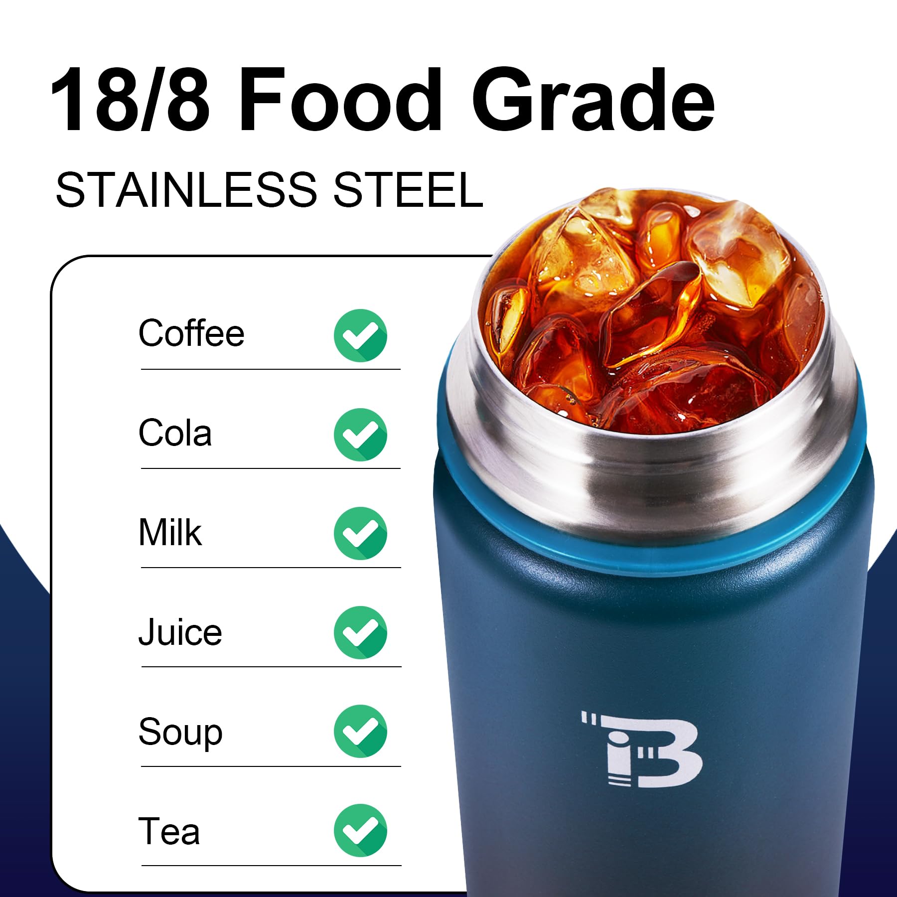 TOPBADE Borraccia Termica con 2 Coperchi (Cannuccia & no Cannuccia), 1000ml Bottiglia Termica con Manico Paracord Senza BPA/Senza Perdite Borracce Acciaio Inox per Scuola, Sport, Palestra, Ciclismo