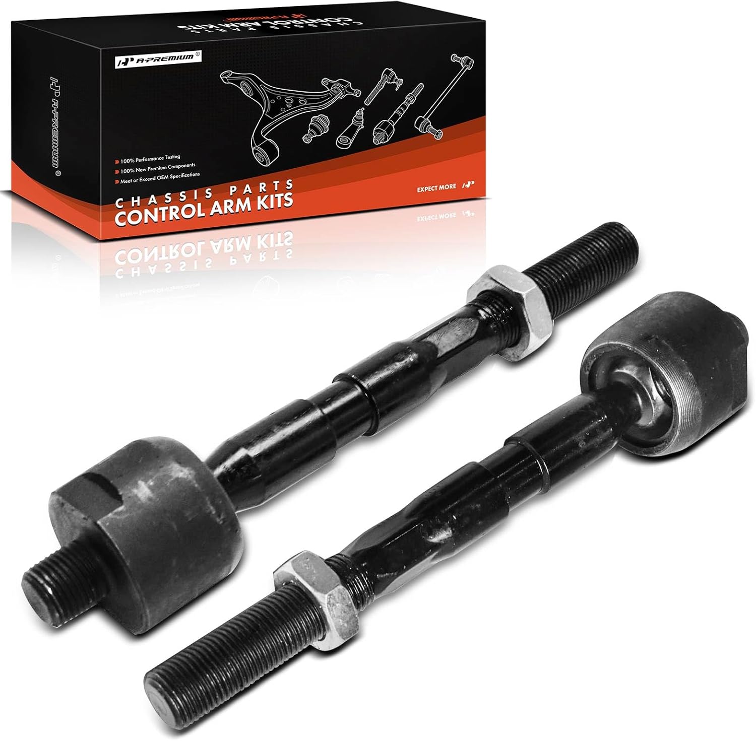 A-Premium 2 x Front Inner Tie Rod Ends, Compatible with Hyundai Sonata 2011-2015 & Kia Optima 2011-2016