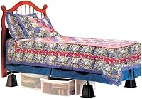 Vista 2 de Trademark Home Collection - Paquete de 4 elevadores de cama, 6 pulgadas, color negro