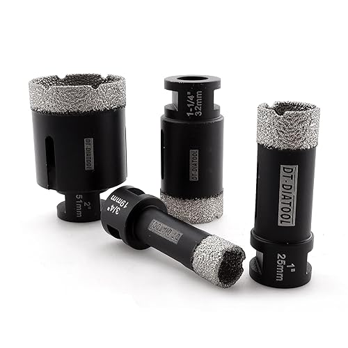 Miniatura 9 de DT-DIATOOL Juego de brocas de núcleo de diamante para azulejos de porcelana, cerámica, mármol, granito, mampostería, gres 681025352.008in