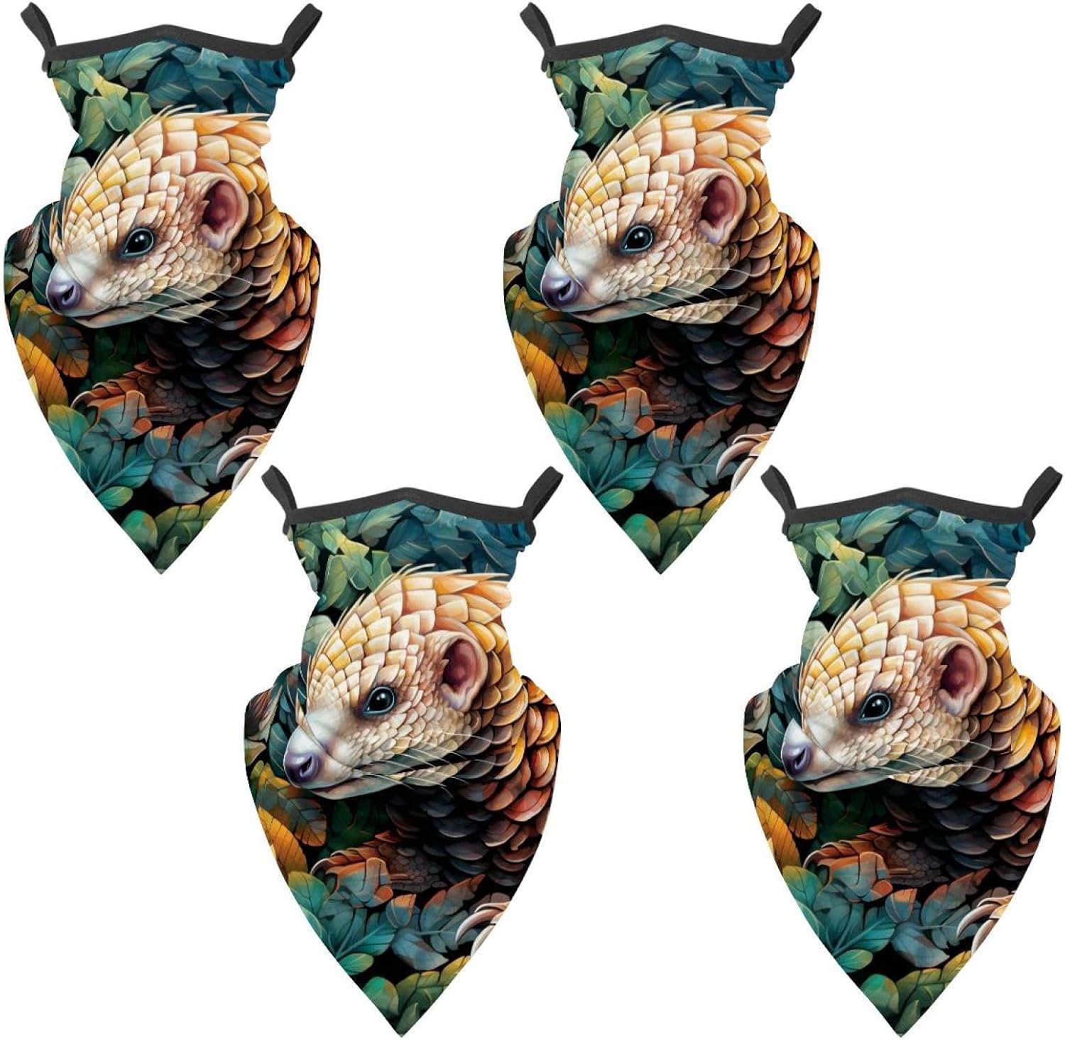 4 Pack Pangolin Fishing Neck Gaiter - UV Face Mask Sun Protection for Men & Women