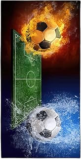 Zomer Mikrofaser Strandtuch 90x180 cm Badetuch Schnelltrocknend Ultra Light Sandless Portable Camping Handtuch Badetuch mit Ice Fire Football Motiv