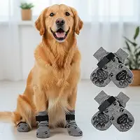 4 meias antiderrapantes para cães - botas de cachorro para evitar lamber patas, sapatos antiderrapantes para cães ao ar livre, ótimo para proteção de patas de cães