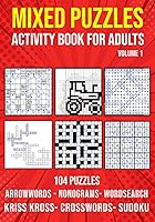 Vista 1 de Puzzle Book for Adults Mixed Arrowwords, Crossword, Kriss Kross, Wordsearch, Sudoku & Nonogram Variety Puzzlebook (UK Version)