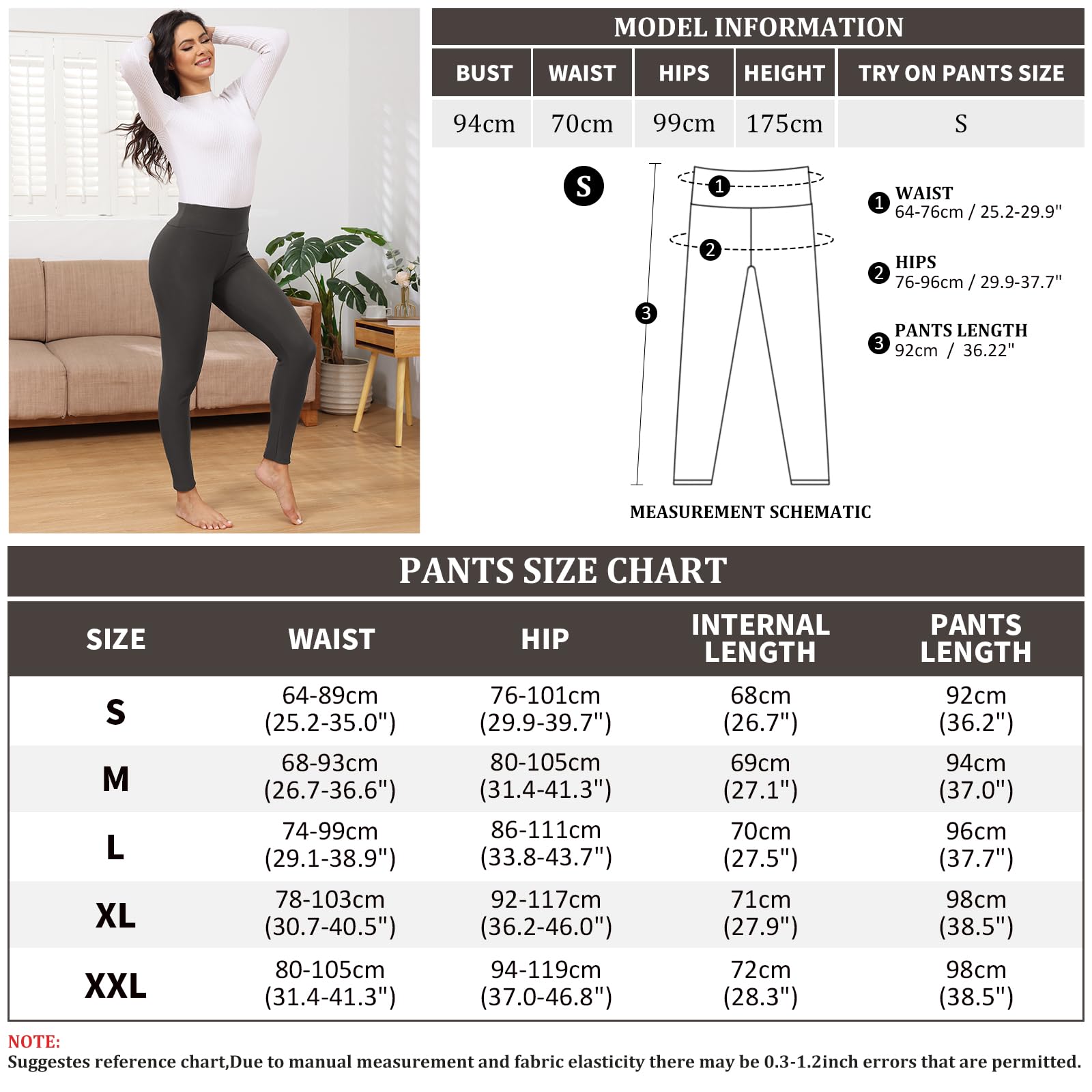 TMEOG Leggins Invernali Donna Pantaloni Termici Leggings Felpati Pantacollant Vita Alta Fuso Termico Pantaloni Elasticizzati Leggings Curvy in Pile de Yoga Corsa Pilates per Donna