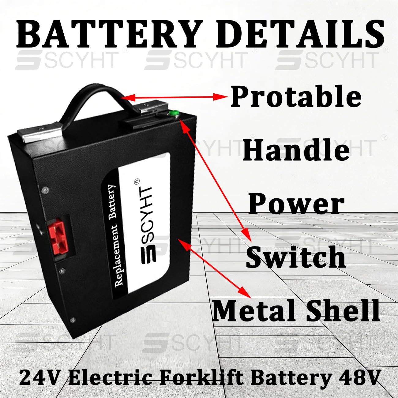 Batteria per carrello elevatore elettrico 48 V Batteria al litio 24 V Batterie transpallet elettrico Batterie 20Ah LiFePO4 Accessorio movimentatore telescopico,48v10ah