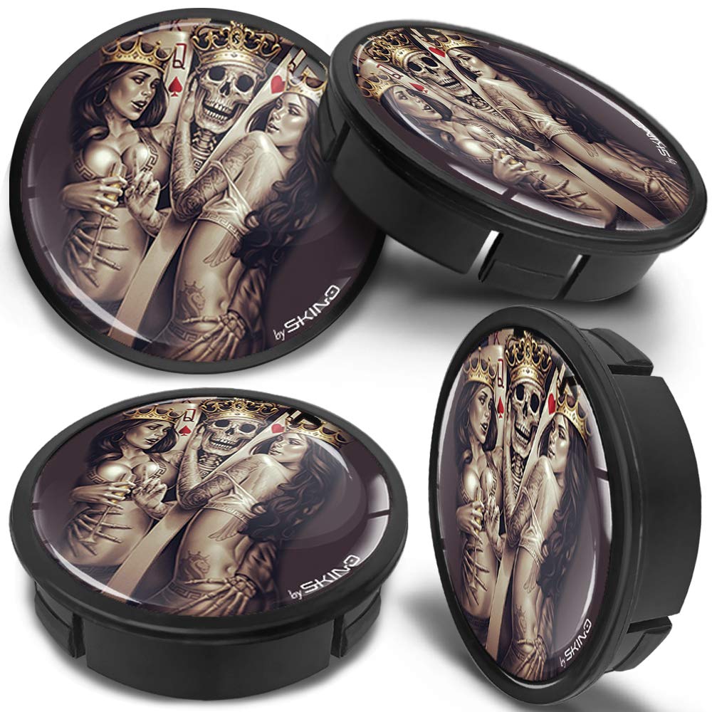 60mm Wheel Centre Caps Set of 4 – Black ABS Plastic Alloy Wheel Hub Caps Replacement – Push Fit Car Wheel Centre Caps – Multiple Designs (CX 0) — view 6