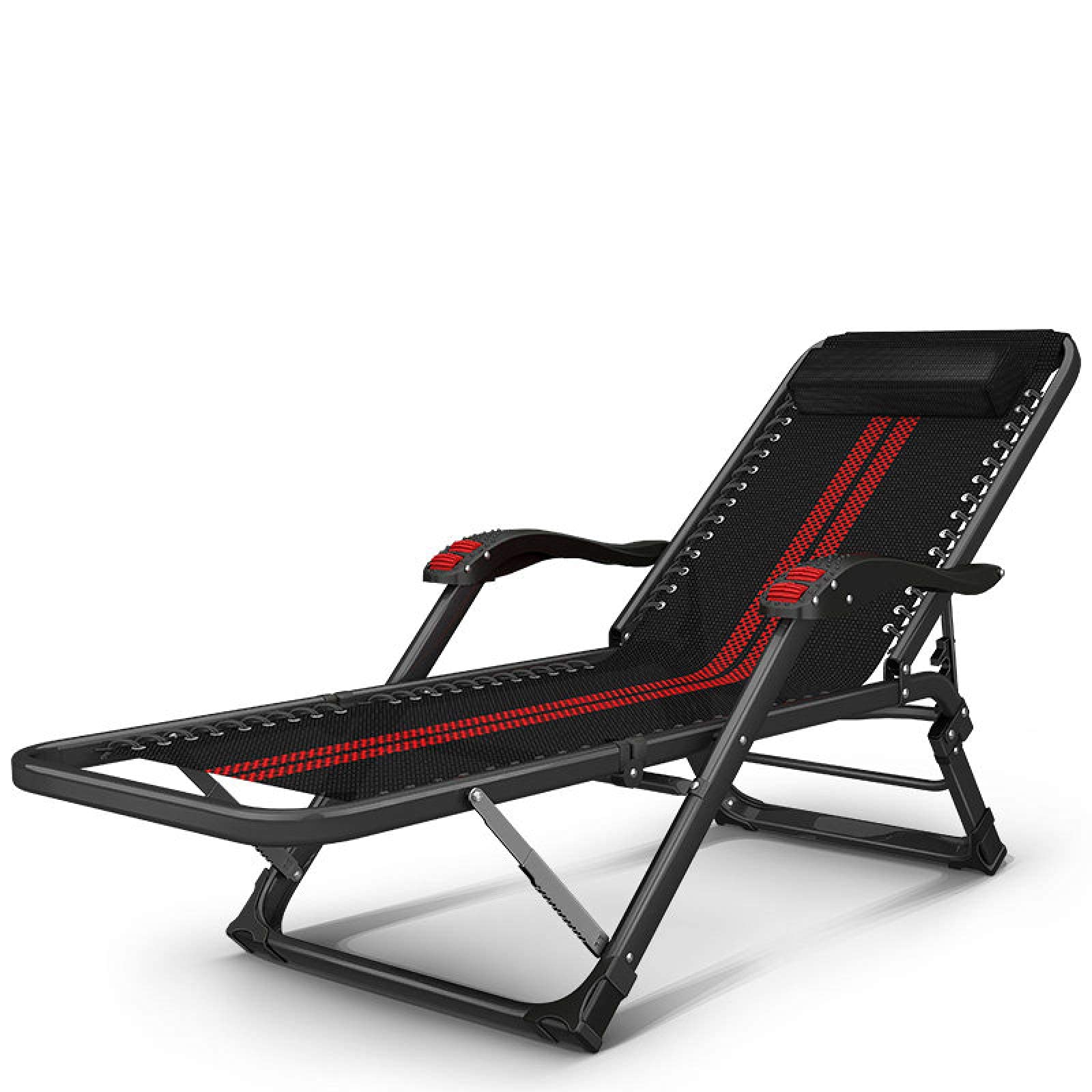 Chaise longue de plage pliante contre le mal de dos avec oreiller tête