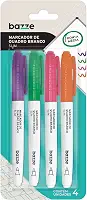 Marcador de Quadro Branco Bazze Slim Color Cartela 4 Unidades