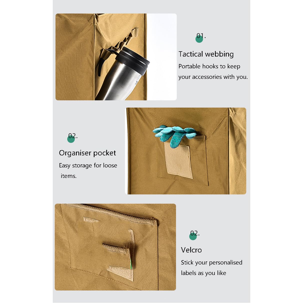 Organizador de utensilios de cocina para camping, caja de herramientas de almacenamiento impermeable 600D, bolsa de transporte para picnic al aire libre, organizador de caja de almacenamiento de