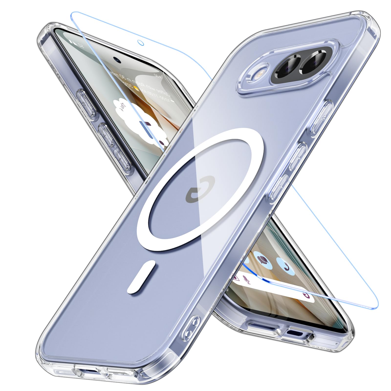Coque Google Pixel 9A transparente fine et antichoc compatible MagSafe noir - 8