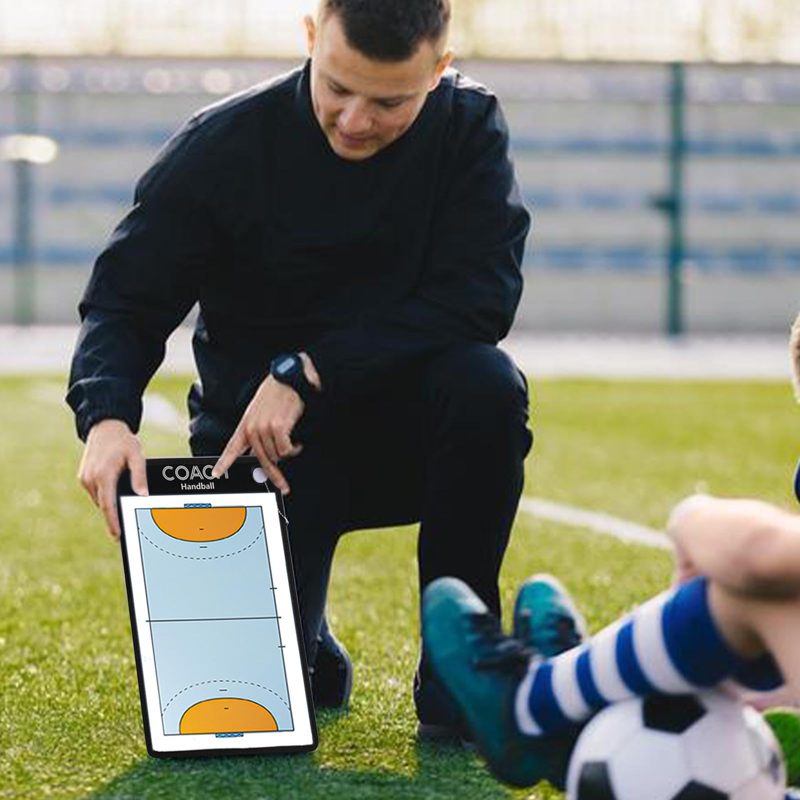 Tableau d'affichage | Tableau d'affichage | Tableau de coaching magnétique | Tactiques de handball portables, outil de stratégie de handball, outil de visualisation du terrain, tableau tactique avec t