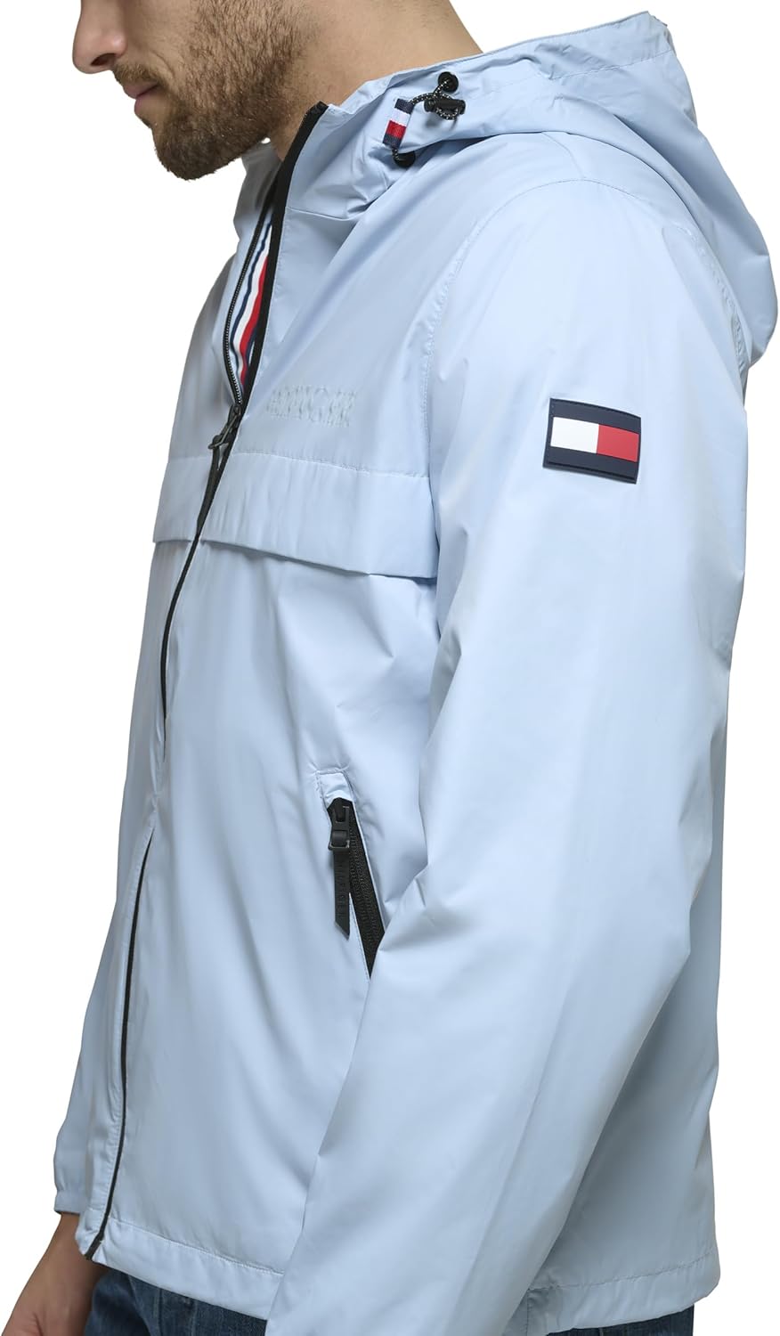 Tommy Hilfiger Men's Simple Hooded Rain Jacket