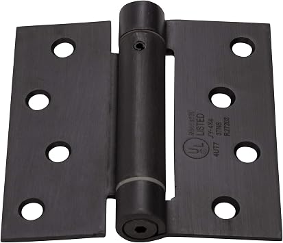 Self Closing Spring Door Hinges Oil Rubbed Bronze 4 Inch Square 2-Pack